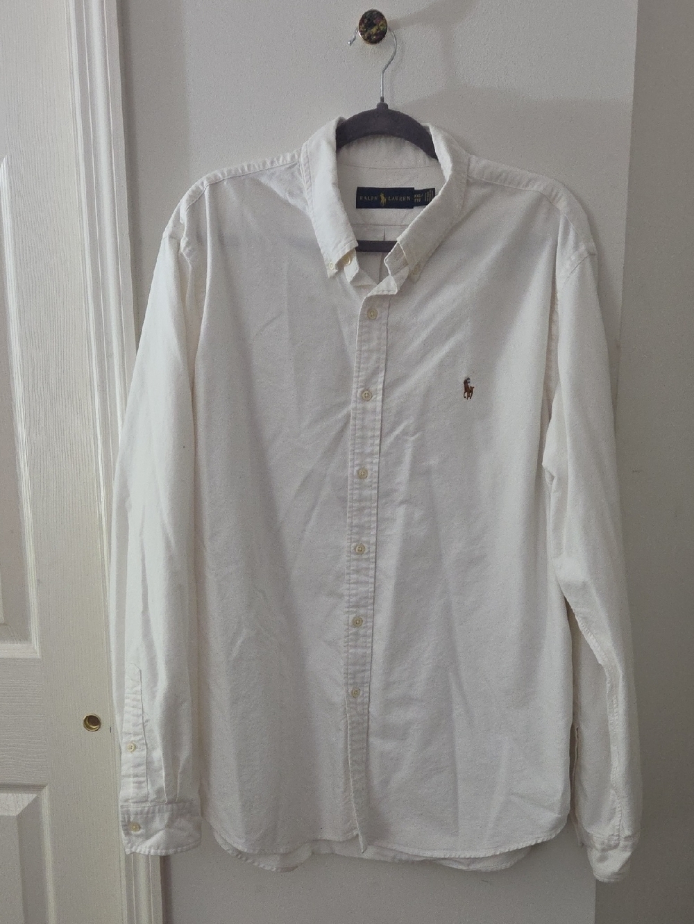 Ralph Lauren Men's White Button-Down Oxford Shirt Size XXL 100% Cotton